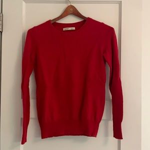 Red crewneck sweater